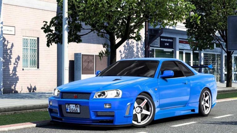Nissan Skyline GTR R34 + Intérieur v3.3 1.48.x ATS - ETS2 Mod | ATS Mod