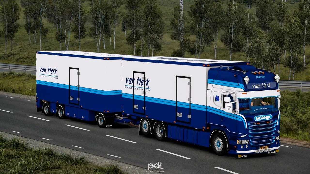 Scania R450 Van Herk + Remorque V15.0 1.53 Ets2 - Ets2 Mod 