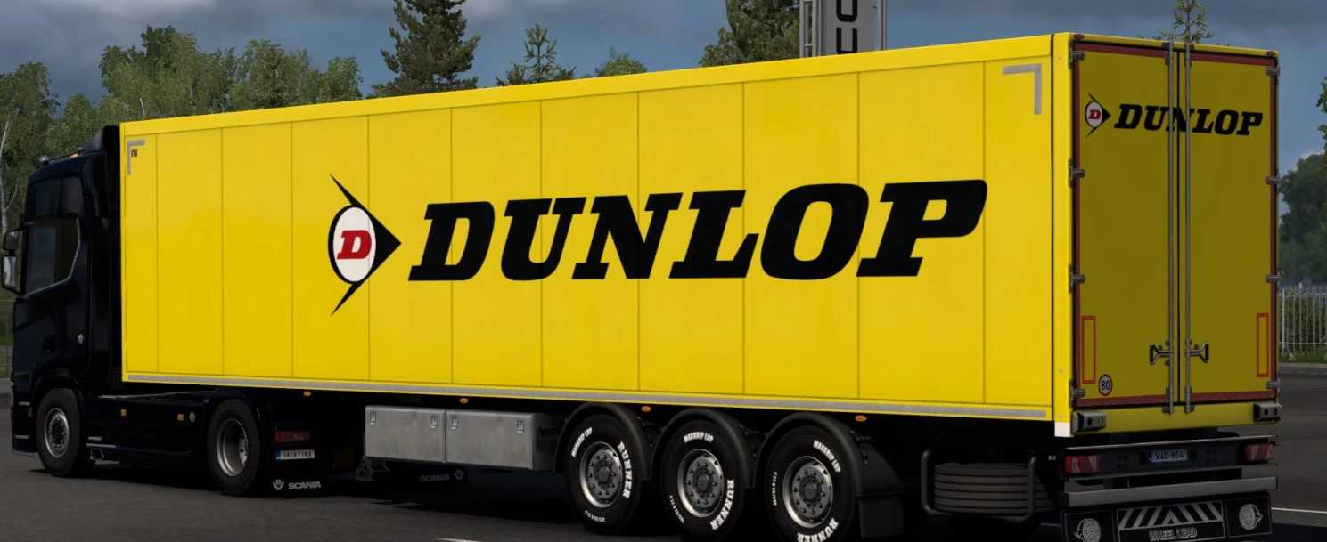 Remorque fourgon Dunlop Skin SCS v1.0 ETS2 - ETS2 Mod | ATS Mod