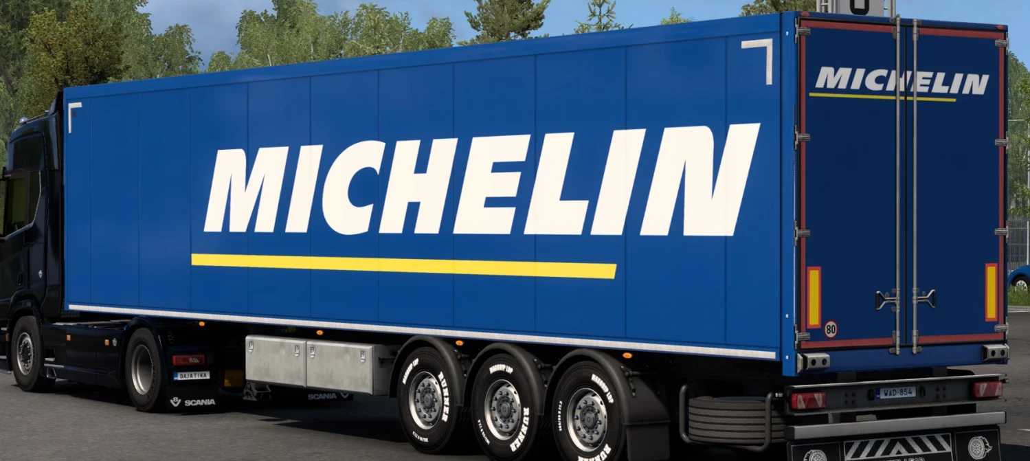 Remorque fourgonne Michelin Skin SCS v1.0 ETS2 - ETS2 Mod | ATS Mod