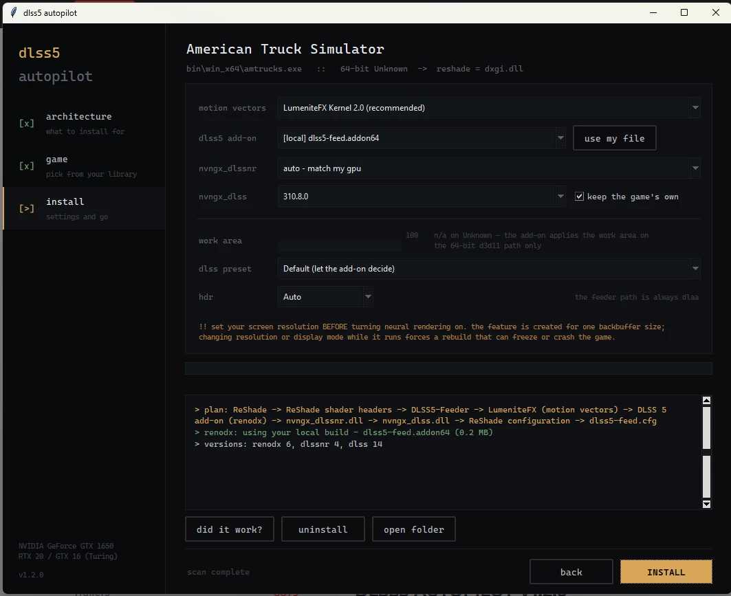 Pilote automatique DLSS5 v1.2.0 ETS2