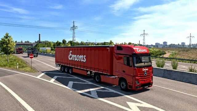 Camion de circulation Emons – Mercedes Benz Actros + Remorque v1.0 ETS2
