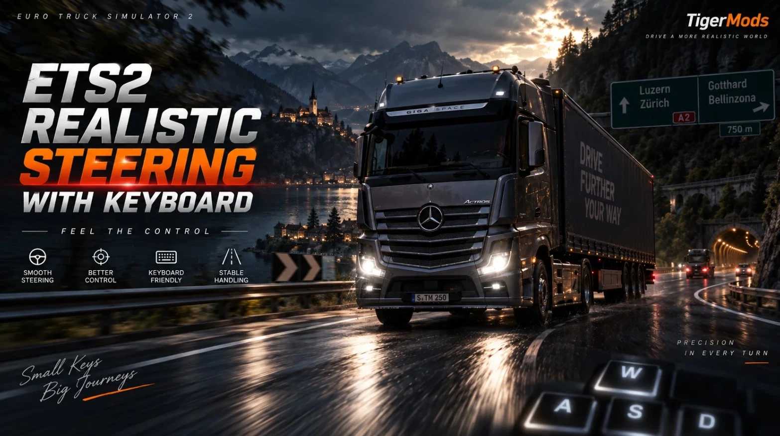 Pilotage réaliste au clavier v4.0.22 [1.62] ETS2